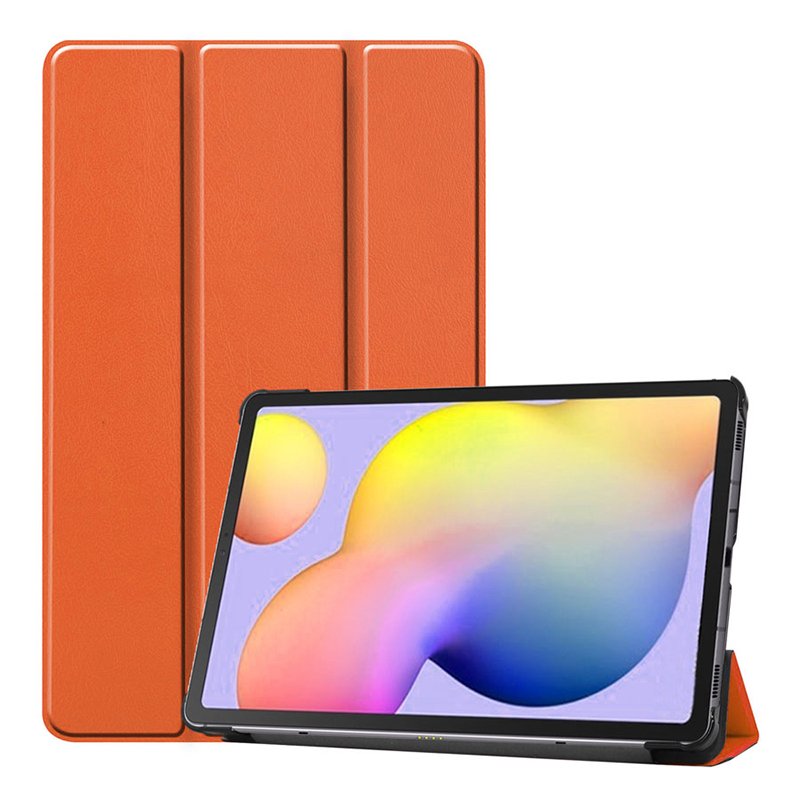 Samsung Galaxy Tab S7 FE LTE T737 Uyumlu Kılıf Standlı Akıllı Kapak Smart Cover Tablet Kılıfı Turuncu