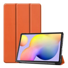 Samsung Galaxy Tab S7 FE LTE T737 Uyumlu Kılıf Standlı Akıllı Kapak Smart Cover Tablet Kılıfı Turuncu