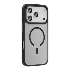 iPhone 17 Pro Max uyumlu MagSafe Kılıf Mat Arka Yüzey Darbe Emici Kapak Siyah