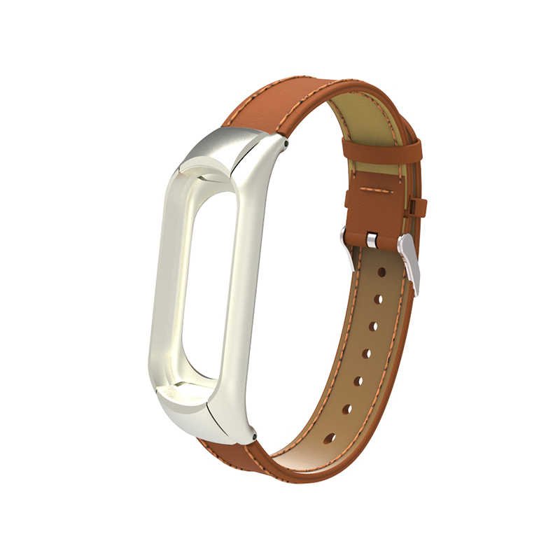 Xiaomi Mi Band 3 KRD-07 Deri Kordon Kahverengi