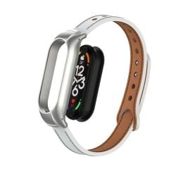 Mi Band 7 uyumlu Deri Kordon & Kasa Koruma 2 in 1 Premium Şık Tasasrım Kayış