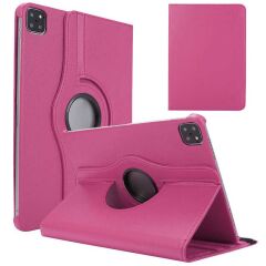iPad Pro 12.9 5. Nesil 2021 M1 Uyumlu Kılıf 360° Dönebilen Akıllı Kapak Standlı Smart Uyku Modlu Pembe