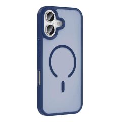 iPhone 17 Air uyumlu MagSafe Kılıf Mat Arka Yüzey Darbe Emici Kapak Lacivert