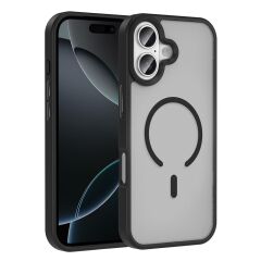 iPhone 17 Air uyumlu MagSafe Kılıf Mat Arka Yüzey Darbe Emici Kapak Siyah