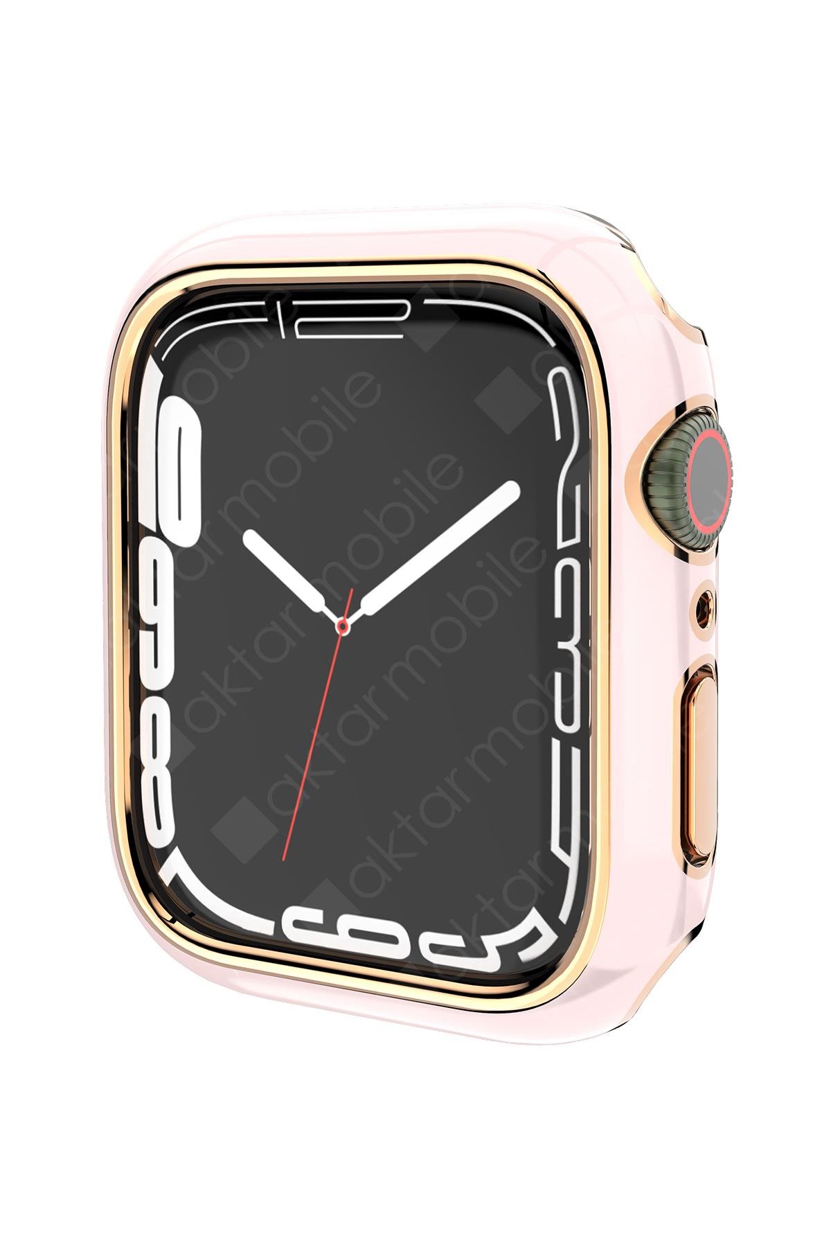 Apple Watch 7 45 mm uyumlu Kasa Koruyucu Glitter Metalik Renkli Gövde Koruma (Önü Açık) Pudra