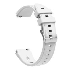 Huawei Watch GT 5 41 mm (18 mm) Uyumlu Silikon Kordon Özel Pim Tasarımı Premium Kayış Beyaz