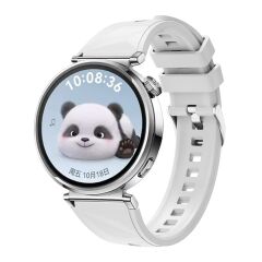 Huawei Watch GT 5 41 mm (18 mm) Uyumlu Silikon Kordon Özel Pim Tasarımı Premium Kayış Beyaz