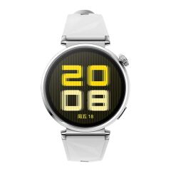 Huawei Watch GT 5 41 mm (18 mm) Uyumlu Silikon Kordon Özel Pim Tasarımı Premium Kayış Beyaz