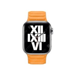 Apple Watch 10 42 mm uyumlu Manyetik Baklalı Model Kayış Mıknatıslı Suni Deri Kordon