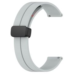 Samsung Gear Sport Silikon Kordon Magnetik D Tokalı Spor Kayış Mıknatıslı Toka Gri