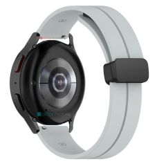 Samsung Gear Sport Silikon Kordon Magnetik D Tokalı Spor Kayış Mıknatıslı Toka Gri
