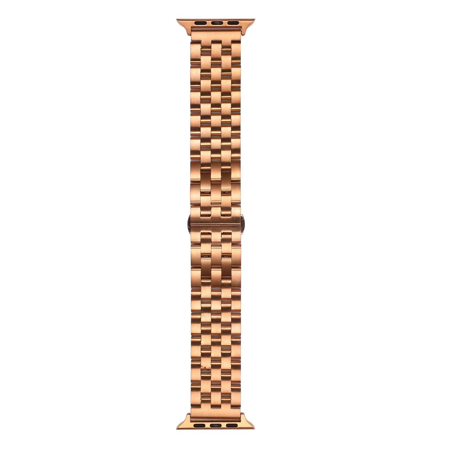 Apple Watch Ultra 49 mm uyumlu Metal Kordon Premium Paslanmaz Çelik Kayış Rose Gold