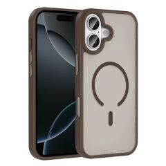 iPhone 17 uyumlu MagSafe Kılıf Mat Arka Yüzey Darbe Emici Kapak Çöl Titanyum