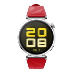 Huawei Watch GT 5 41 mm (18 mm) Uyumlu Silikon Kordon Özel Pim Tasarımı Premium Kayış Kırmızı