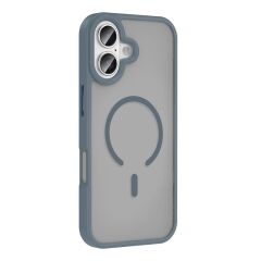 iPhone 17 uyumlu MagSafe Kılıf Mat Arka Yüzey Darbe Emici Kapak Gri