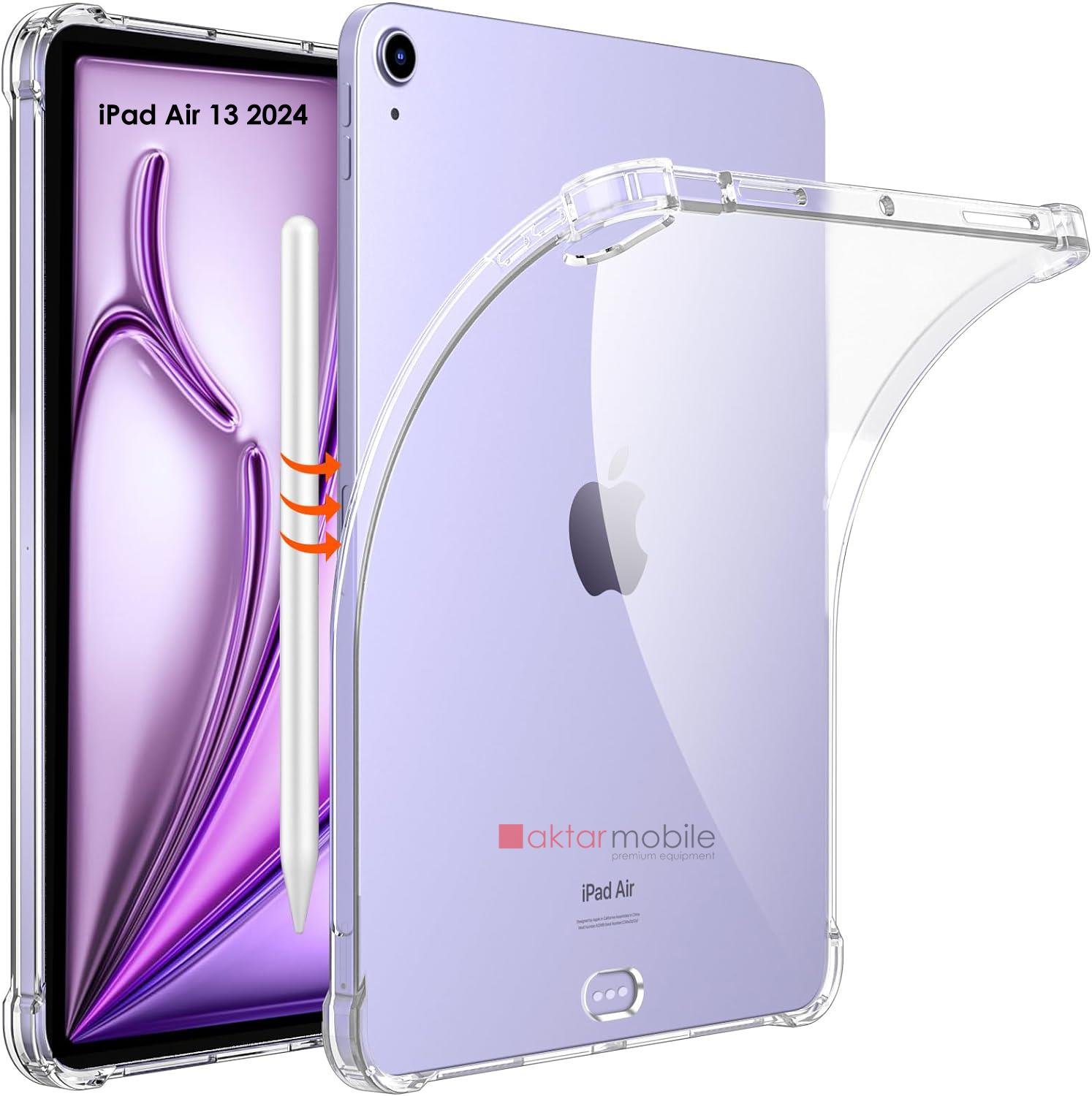 iPad Air 13 M2 2024 uyumlu Şeffaf Silikon Kılıf Anti Shock Koruyucu Kapak Darbe Emici Tablet Kılıfı