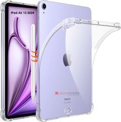 iPad Air 13 M2 2024 uyumlu Şeffaf Silikon Kılıf Anti Shock Koruyucu Kapak Darbe Emici Tablet Kılıfı