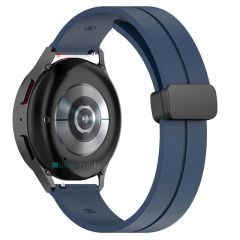 Samsung Gear Sport Silikon Kordon Magnetik D Tokalı Spor Kayış Mıknatıslı Toka Lacivert