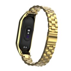 Mi Band 7 uyumlu Baklalı Model Metal Kordon & Kasa Koruma 2 in 1 Paslanmaz Çelik Kayış