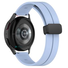 Samsung Gear Sport Silikon Kordon Magnetik D Tokalı Spor Kayış Mıknatıslı Toka Lila