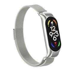 Mi Band 7 uyumlu Mıknatıslı Hasır Metal Kordon & Kasa Koruma 2 in 1 Tel Örgü Kayış
