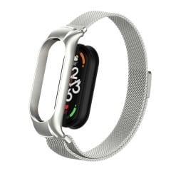 Mi Band 7 uyumlu Mıknatıslı Hasır Metal Kordon & Kasa Koruma 2 in 1 Tel Örgü Kayış