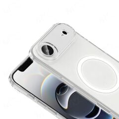 iPhone 17 Air uyumlu Şeffaf MagSafe Kılıf Sararmayan Sert PC Kapak Kamera Çıkıntılı