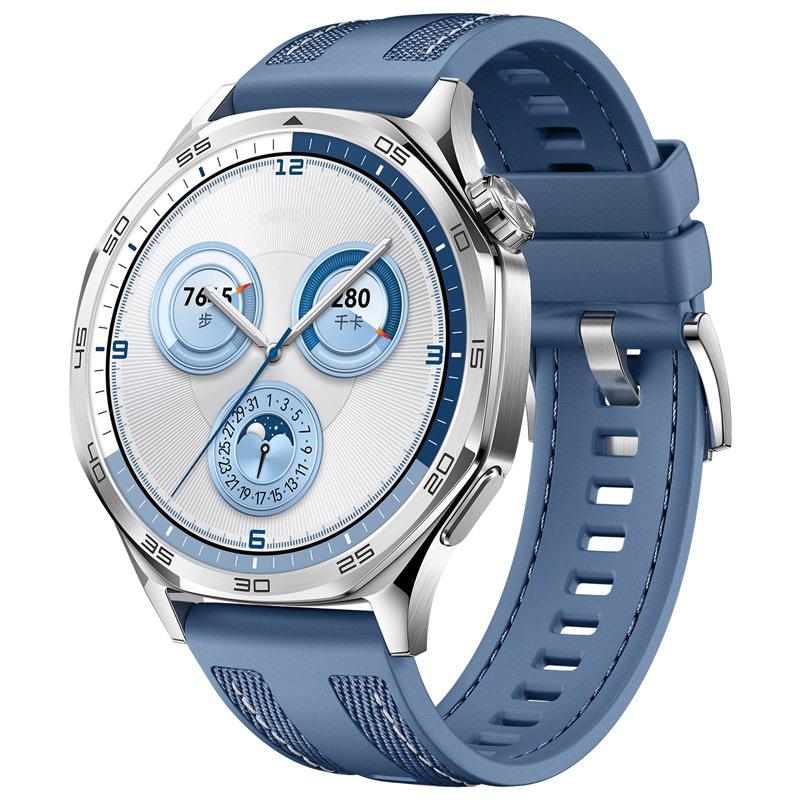 Huawei Watch GT 5 Pro GT 5 46 mm Uyumlu Dokuma & Silikon Kordon Dikişli Örgü Kayış Metal Toka