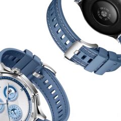 Huawei Watch GT 5 Pro GT 5 46 mm Uyumlu Dokuma & Silikon Kordon Dikişli Örgü Kayış Metal Toka
