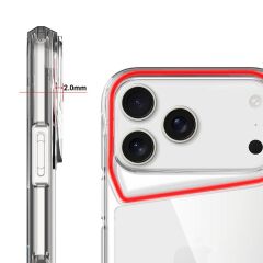 iPhone 17 Pro uyumlu Şeffaf Kılıf Silikon Kapak Yükseltilmiş Kenarlar Darbe Emici Ultra Koruma