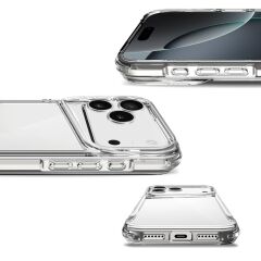 iPhone 17 Pro uyumlu Şeffaf Kılıf Silikon Kapak Yükseltilmiş Kenarlar Darbe Emici Ultra Koruma