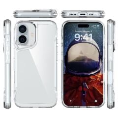 iPhone 17 uyumlu Şeffaf Kılıf Silikon Kapak Yükseltilmiş Kenarlar Darbe Emici Ultra Koruma