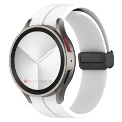 Samsung Galaxy Watch 4 Classic 42 46 mm Silikon Kordon Magnetik D Tokalı Spor Kayış Mıknatıslı Toka