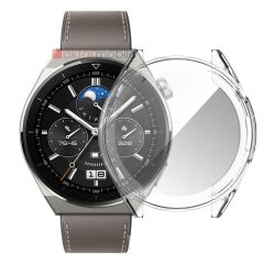 Huawei GT 3 Pro 46 mm Ekran Koruyucu & Kasa Koruma 360° Full Body Gard Tüm Gövde Tam Koruma Şeffaf