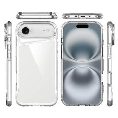 iPhone 17 Air uyumlu Şeffaf Kılıf Silikon Kapak Yükseltilmiş Kenarlar Darbe Emici Ultra Koruma Şeffaf