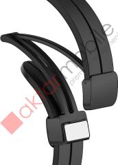 Samsung Galaxy Watch Active / Active 2 Silikon Kordon Magnetik D Tokalı Spor Kayış Mıknatıslı Toka Koyu Yeşil