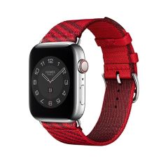 Apple Watch 10 42 mm uyumlu Hermes Hasır Kumaş Kordon Renkli Özgün Tasarım Kayış