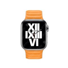 Apple Watch 9 45 mm uyumlu Manyetik Baklalı Model Kayış Mıknatıslı Suni Deri Kordon Beyaz