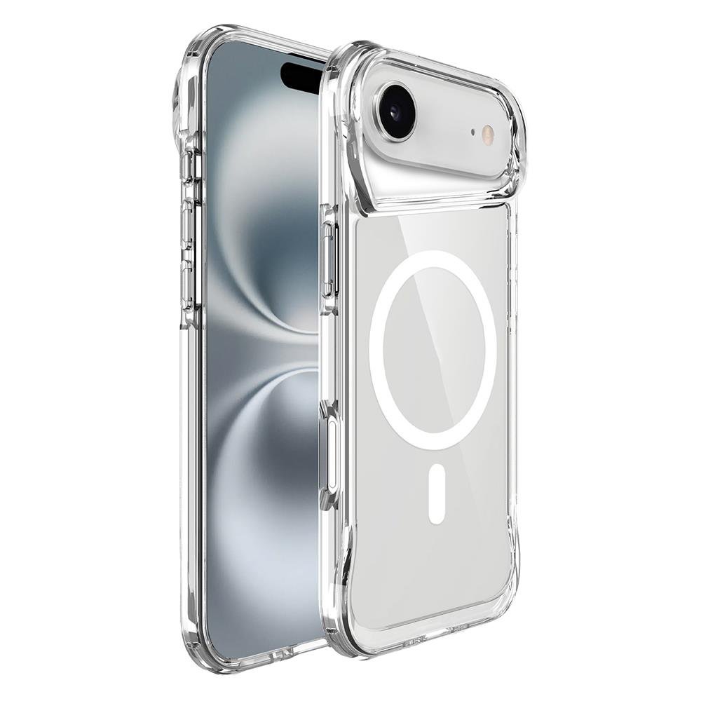 iPhone 17 Air uyumlu Şeffaf MagSafe Kılıf Silikon Kapak Yükseltilmiş Kenarlar Darbe Emici Koruma