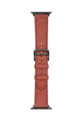 Apple Watch 8 41 mm uyumlu Suni Deri Kordon Kayış Watch Band / Strap Mürdüm