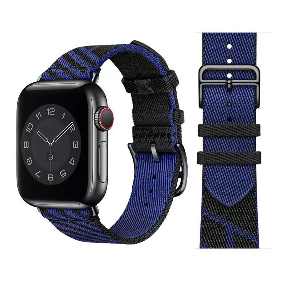 Apple Watch 10 42 mm uyumlu Hermes Hasır Kumaş Kordon Renkli Özgün Tasarım Kayış No: 04