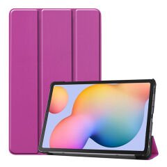Samsung Galaxy Tab S8+ Plus 12.4'' uyumlu Kılıf Flip Akıllı Kapak Standlı Smart Cover Uyku Modlu Mor