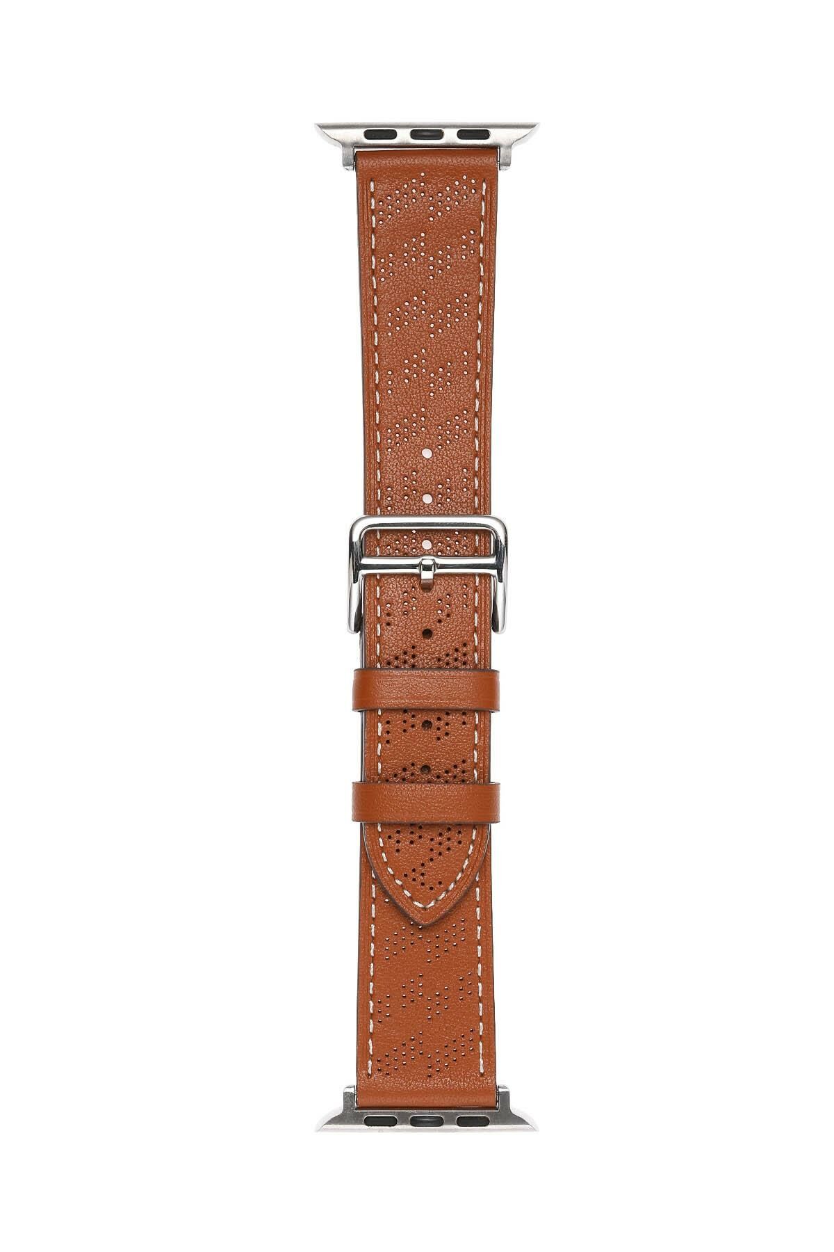 Apple Watch Ultra 49 mm uyumlu Suni Deri Kordon Kayış Watch Band / Strap