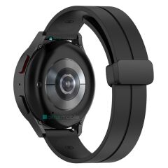 Huawei Watch GT 4 46 mm Silikon Kordon Magnetik D Tokalı Spor Kayış Mıknatıslı Toka Siyah