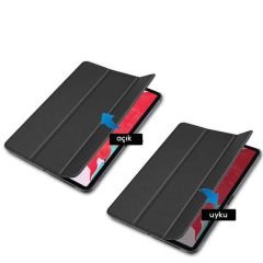 Samsung Galaxy Tab S8+ Plus 12.4'' uyumlu Kılıf Flip Akıllı Kapak Standlı Smart Cover Uyku Modlu Pembe