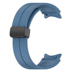 Samsung Galaxy Watch 4 Classic 42 46 mm Silikon Kordon Magnetik D Tokalı Spor Kayış Mıknatıslı Toka Mavi