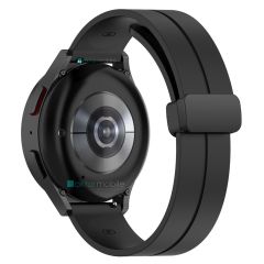 Samsung Galaxy Watch Active / Active 2 Silikon Kordon Magnetik D Tokalı Spor Kayış Mıknatıslı Toka Siyah
