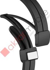 Samsung Galaxy Watch Active / Active 2 Silikon Kordon Magnetik D Tokalı Spor Kayış Mıknatıslı Toka Siyah