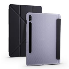Samsung Galaxy Tab S8+ Plus 12.4'' uyumlu Kılıf Kalem Bölmeli Premium Smart Standlı Tablet Kılıfı Siyah