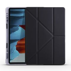 Samsung Galaxy Tab S8+ Plus 12.4'' uyumlu Kılıf Kalem Bölmeli Premium Smart Standlı Tablet Kılıfı Siyah